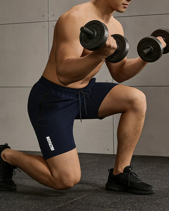 Men's Quick Dry Zipper Pocket Athletic Shorts