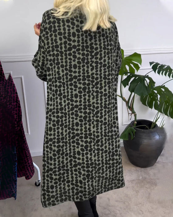 Retro polka dot v-neck dress