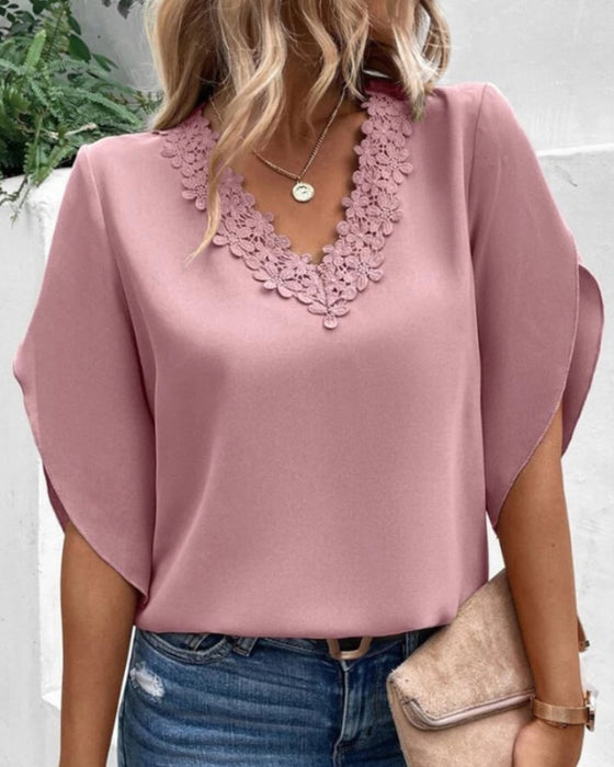 Elegant Lace V-Neck Top