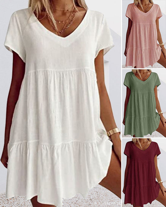 Loose casual short sleeve dress