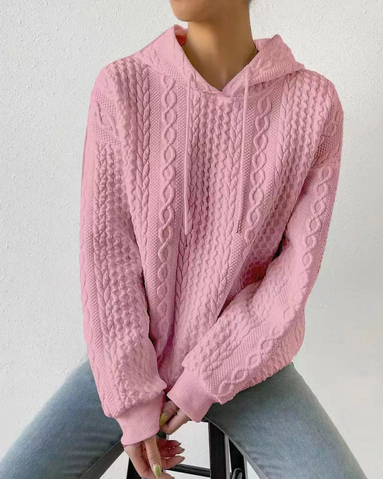 Casual solid color hoodie