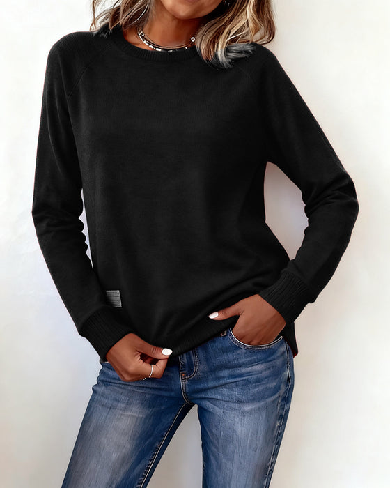Round Neck Fashionable Casual Sweatshirt