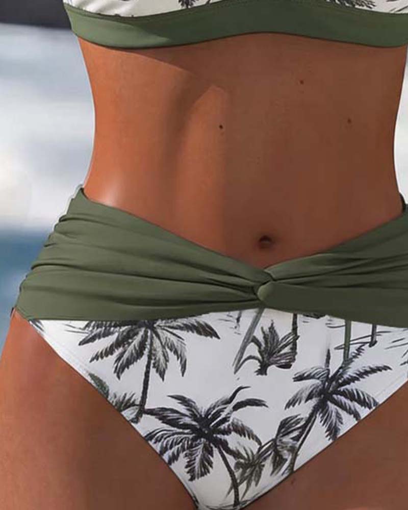 Resort Color Block Patchwork Bikini