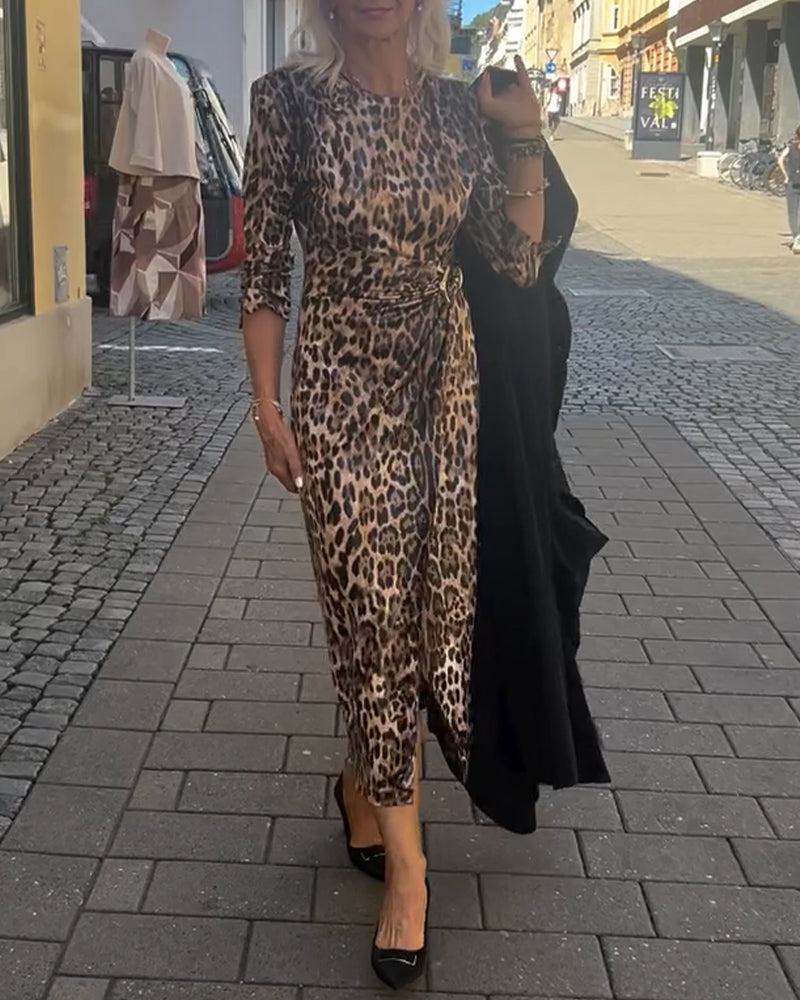 Leopard Print Elegant Dress