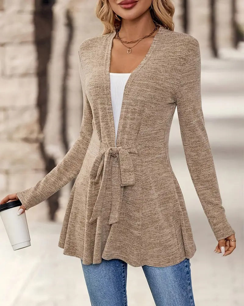 Solid Color Long-Sleeved Casual Fashion Cardigan
