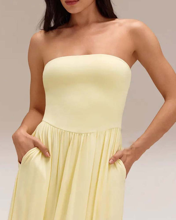 Convertible Strapless Waist-Cinching Dress