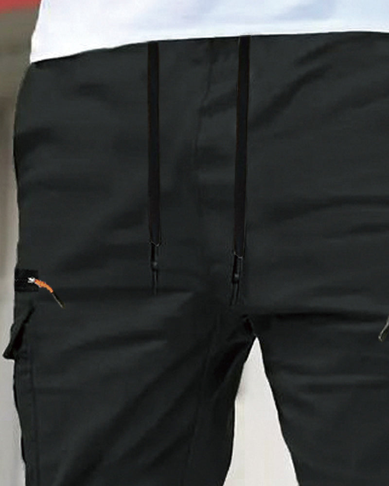 Men's Elastic Cuff Solid Color Relaxed Pant
