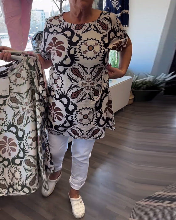 Casual round neck floral Blouse
