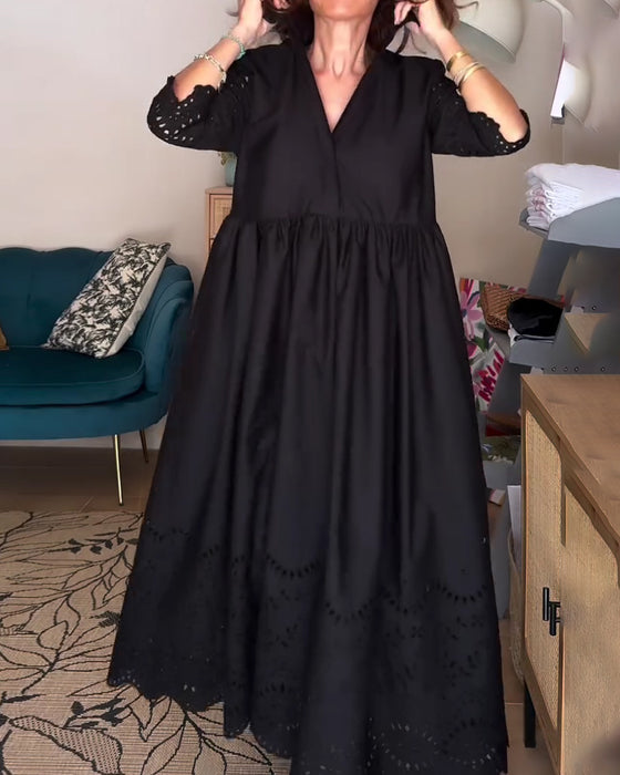 Hollow Out Loose A-Line Dress