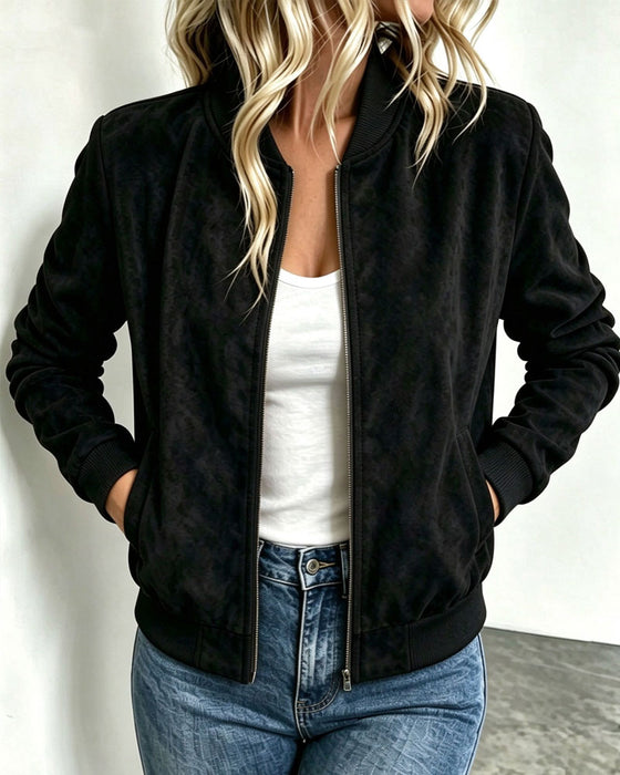 Solid Color Long Sleeve Coat