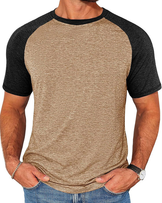 Contrast Round Neck Men's Fitted T-Shirt
