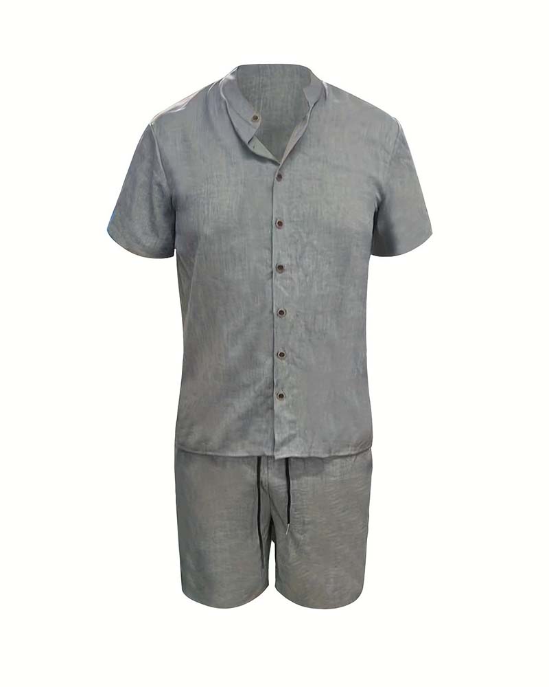 Men's Short Sleeve Shirt And Short Set