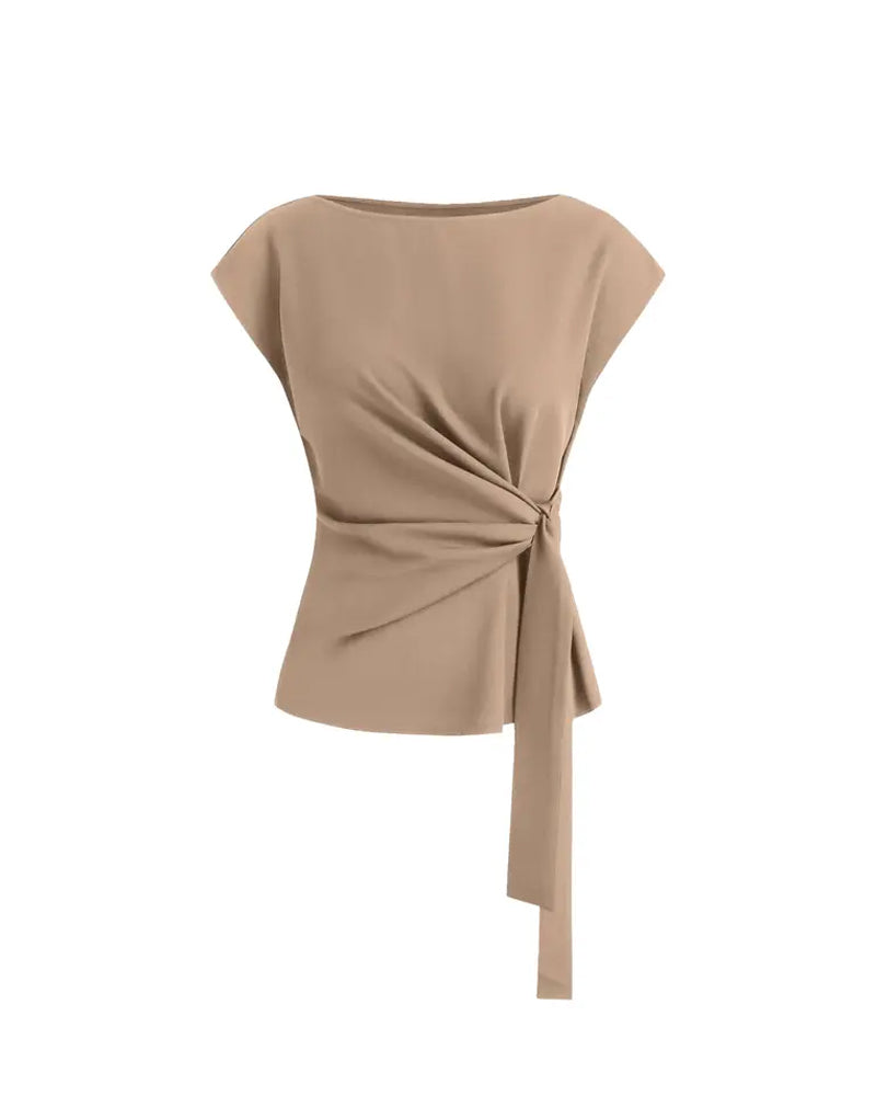 Off-Shoulder Twist Knot Blouse