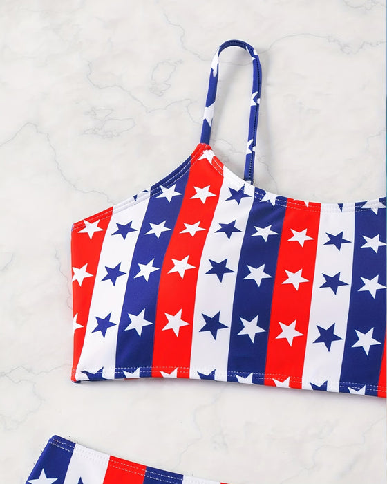 Stars And Stripes Print Bikini