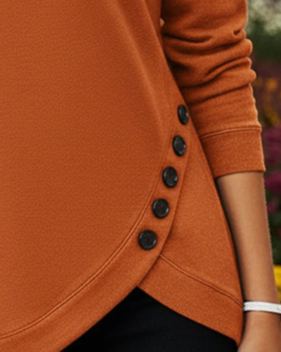 Irregular Button-Down Hem Top