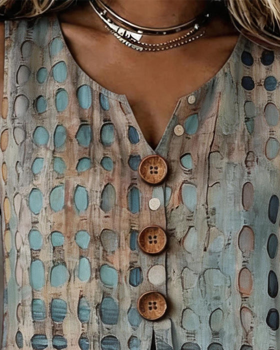 Polka Dot Print Sleeveless Tank Tops