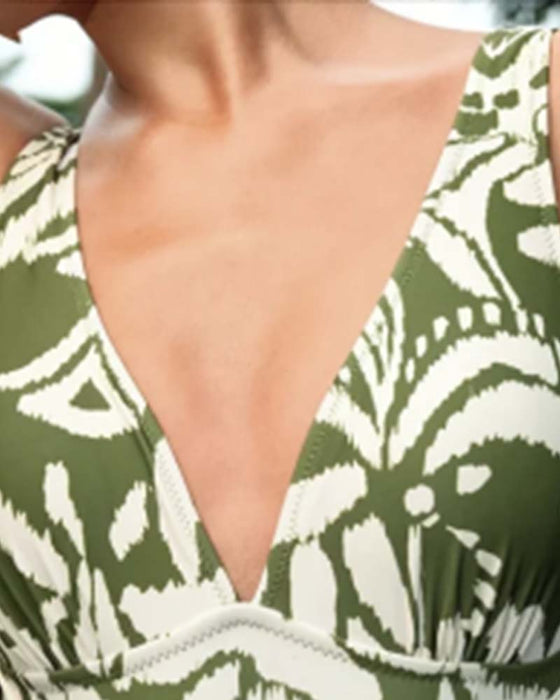 Botanical Print Twist One-Piece