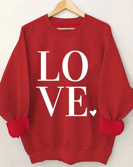 Letter and Love Print Sweatshirt