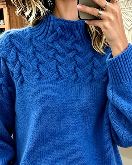 Solid Casual Long Sleeve Pullover