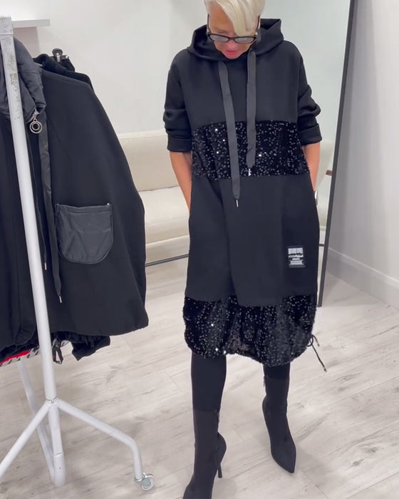 Hooded Fashion Patchwork Dress
