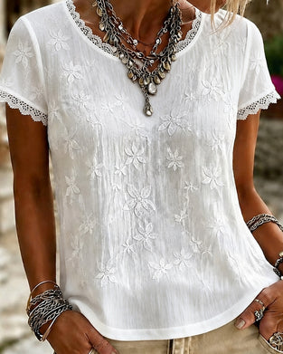 V-Neck Solid Color T-Shirt