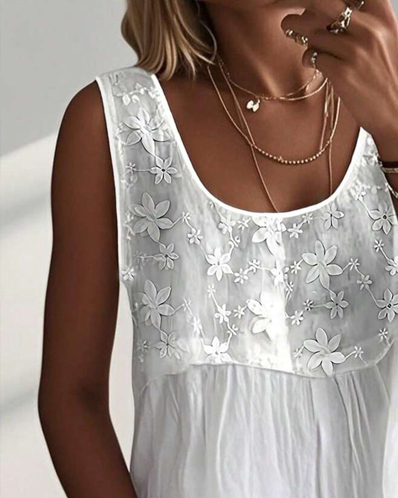U-Neck Sleeveless Solid Tank Top