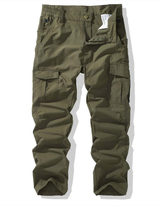 Elastic Waist Double Pocket Cargo Pants