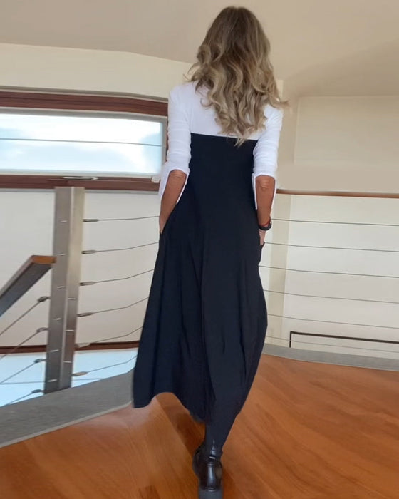 Fashionable solid color zipper pocket skirt