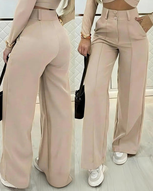 Casual High Waist Long Pants