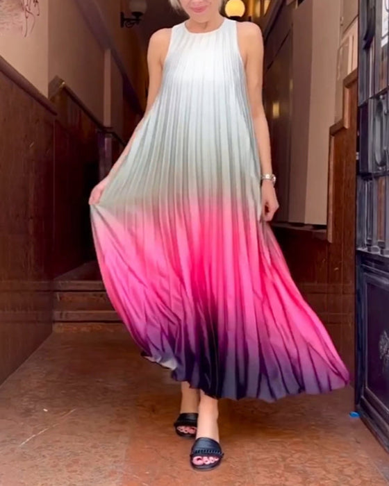 Gradient sleeveless long dress