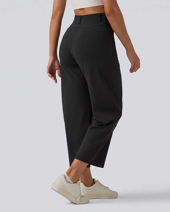 Solid Color Nine-Point Pants
