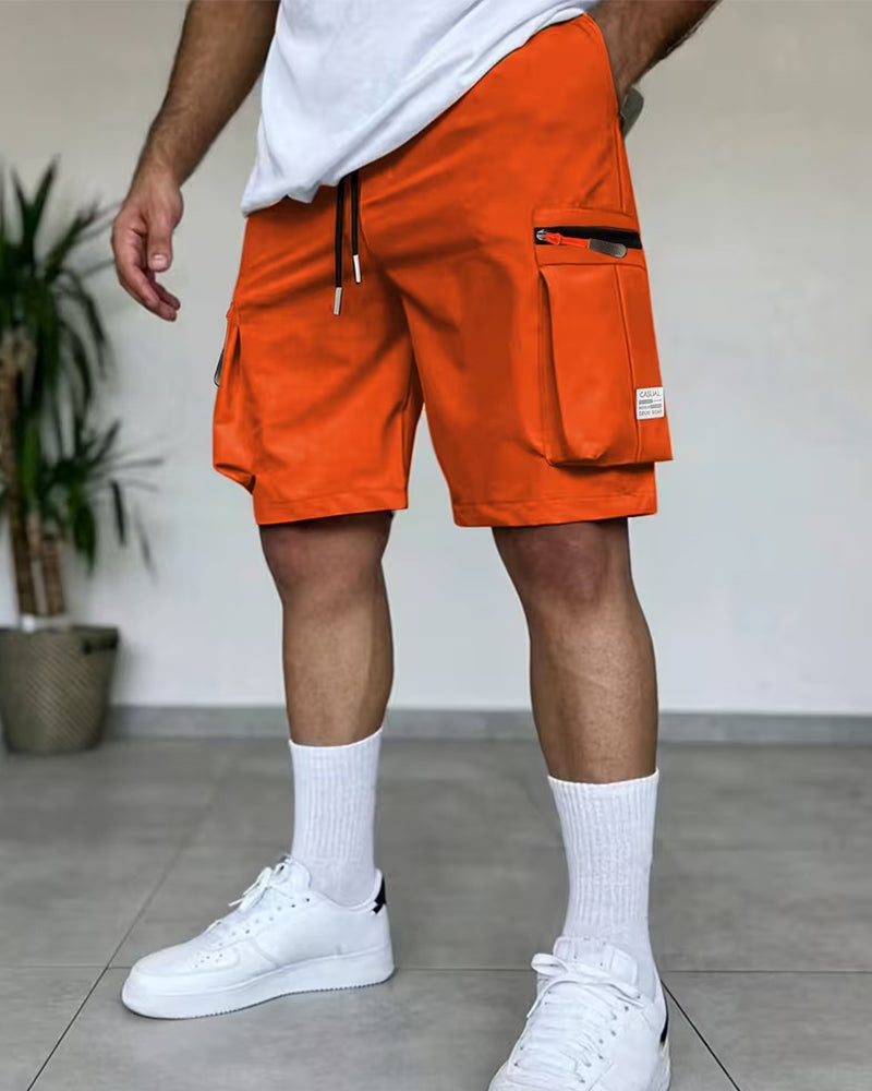 Men's Solid Loose Fit Short Cargo Pant