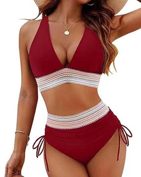 Vacation V-Neck Lace Up Bikini