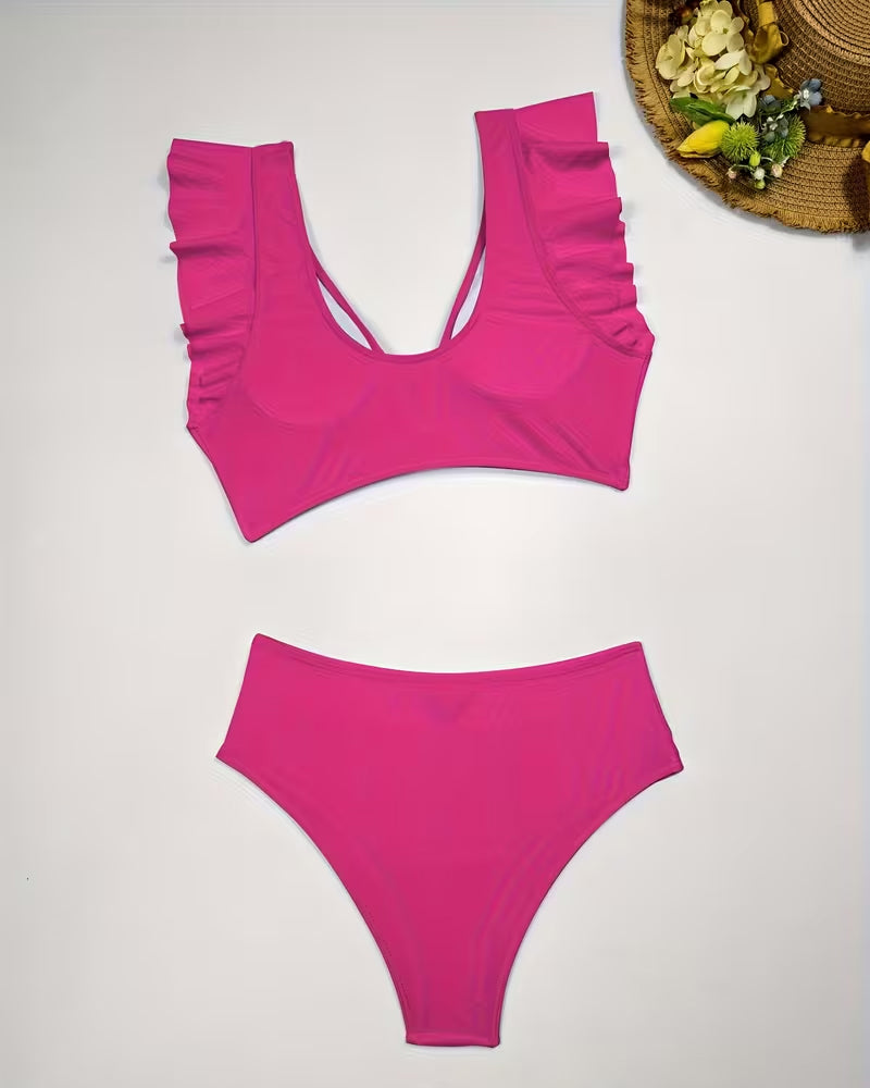 Ruffled Five-Pointed Star Two-Piece Swimsuit