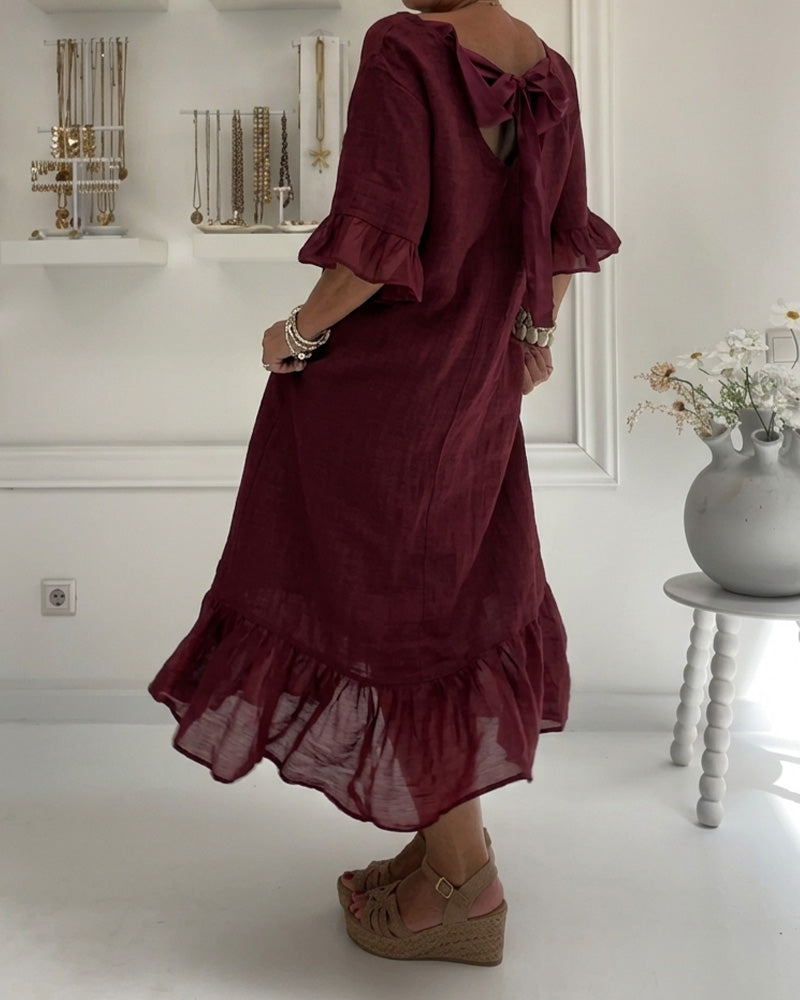 Ruffle Pocket Casual Dress