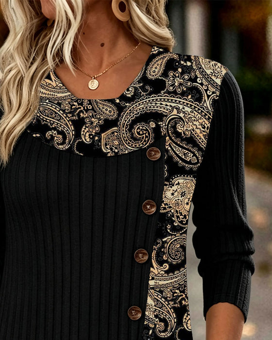Casual Asymmetric Long Sleeve Top