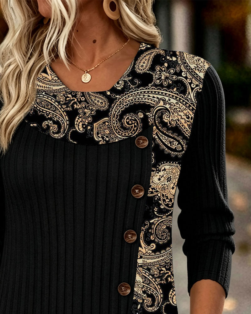 Casual Asymmetric Long Sleeve Top