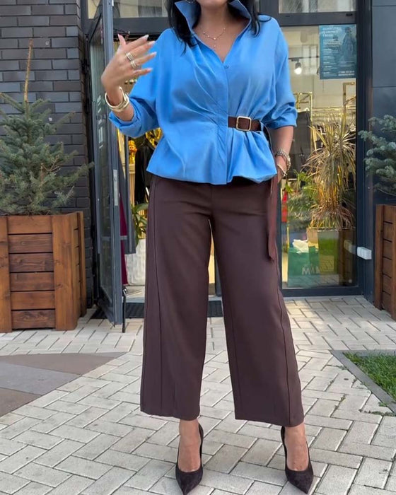 Lapel Chic Stylish Shirt