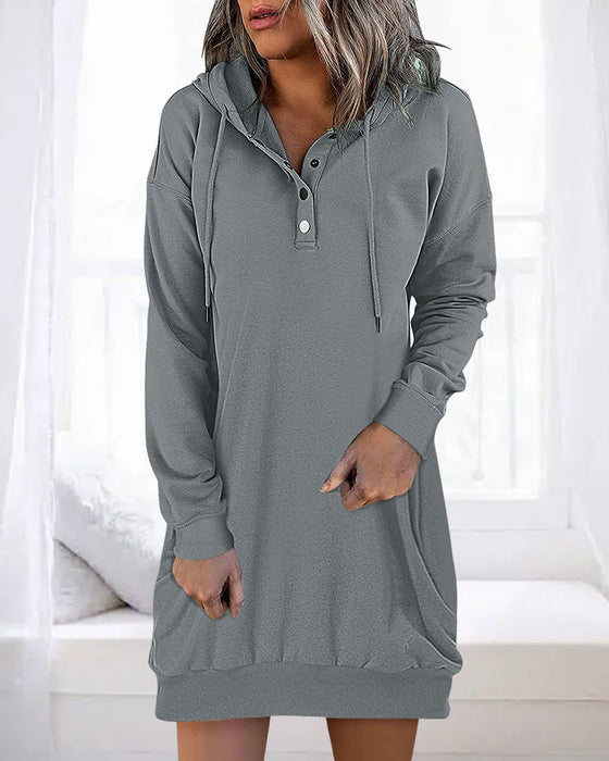 Solid color long hoodie