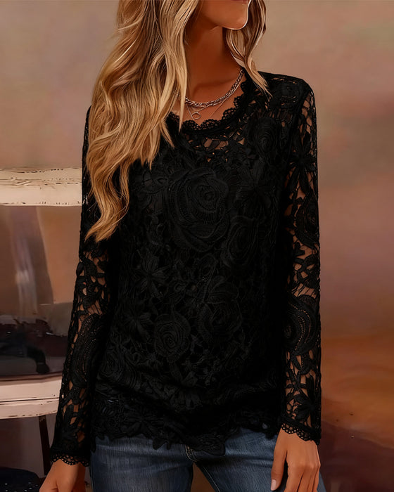 Lace Long-Sleeved Base Top