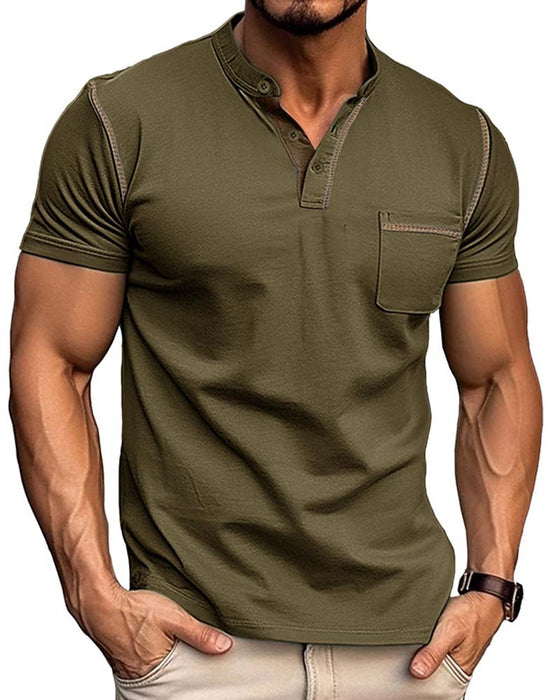 Men's Henry Casual Solid Color Shirt