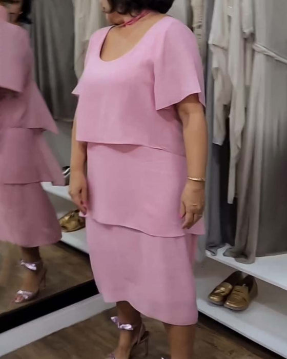 Round neck patchwork dress