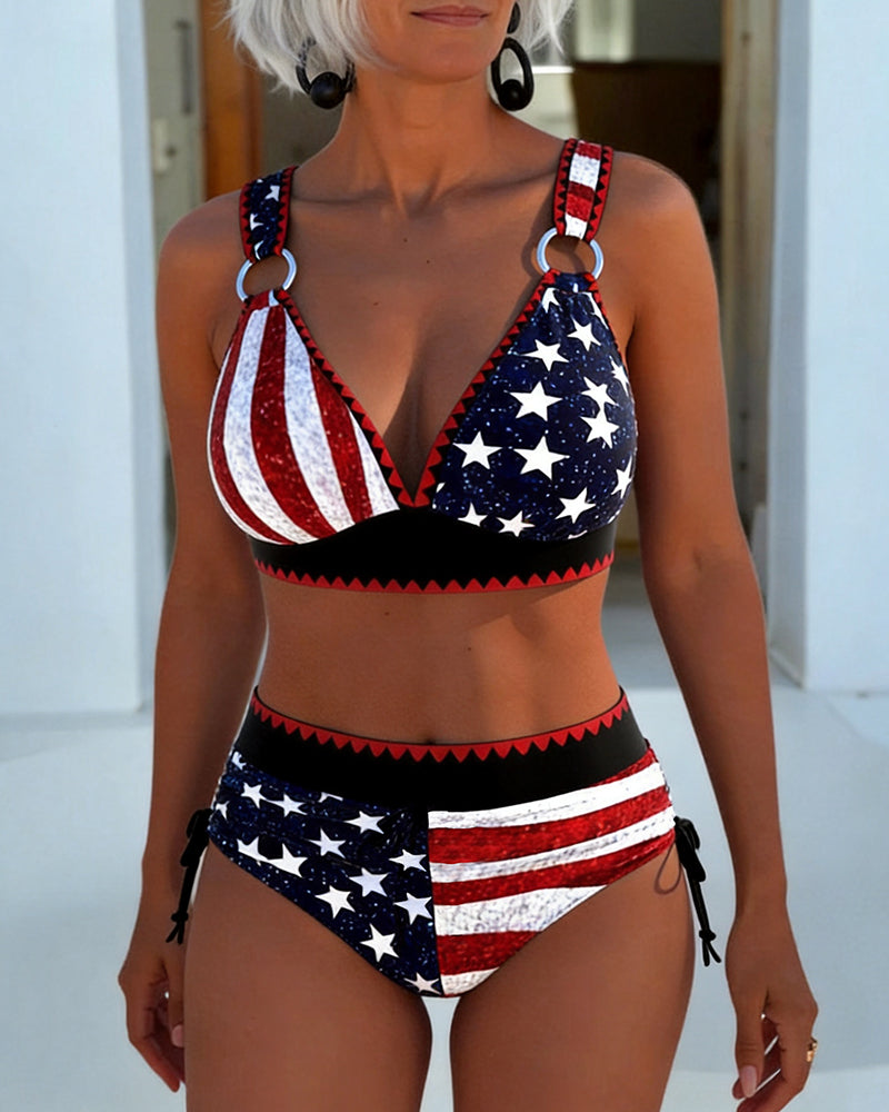 High Waist Printed Bikini