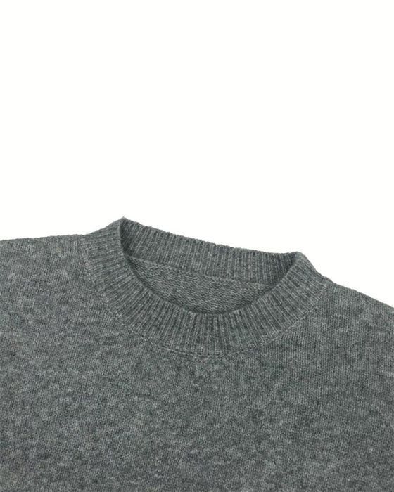 Crew Neck Side Slit Pullover