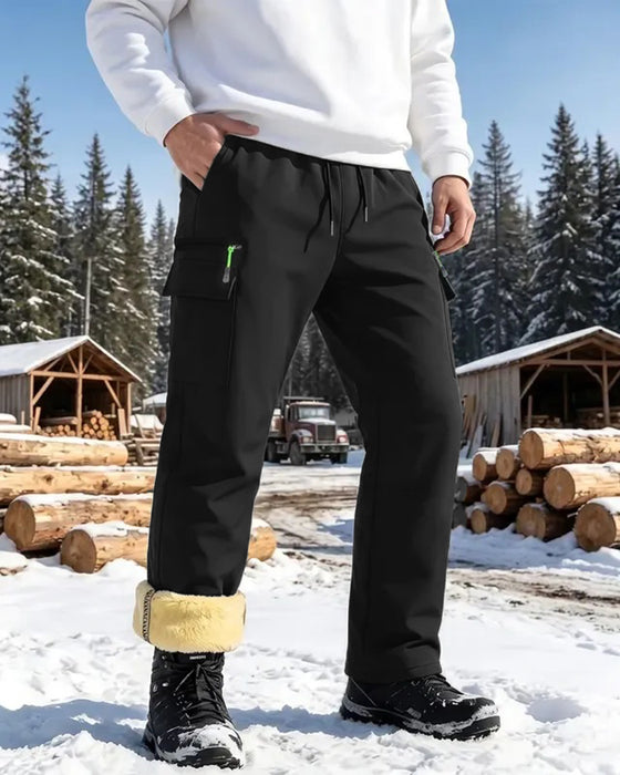 Men's Fleece-Lined Straight Cargo Pants