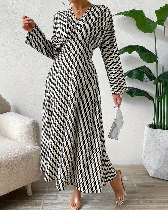 Wave Striped Maxi Dress