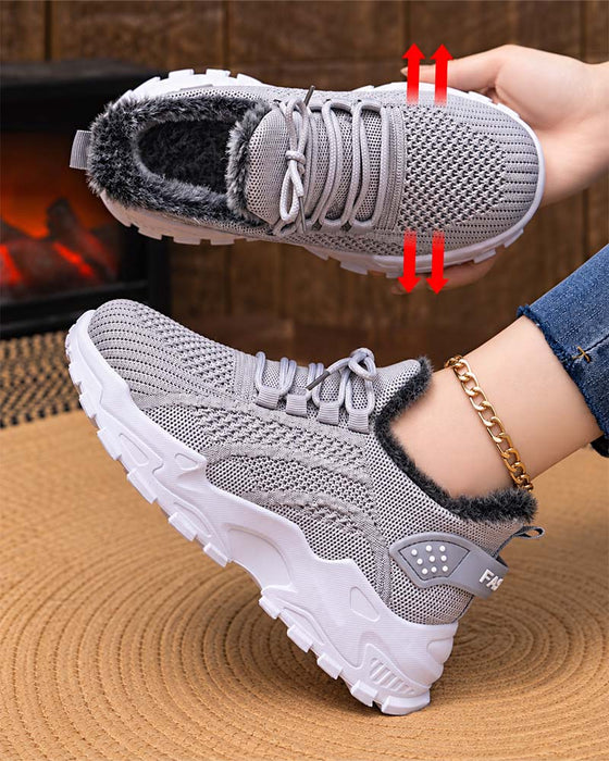 Thick Sole Fleece-Lined Snow Sneakers
