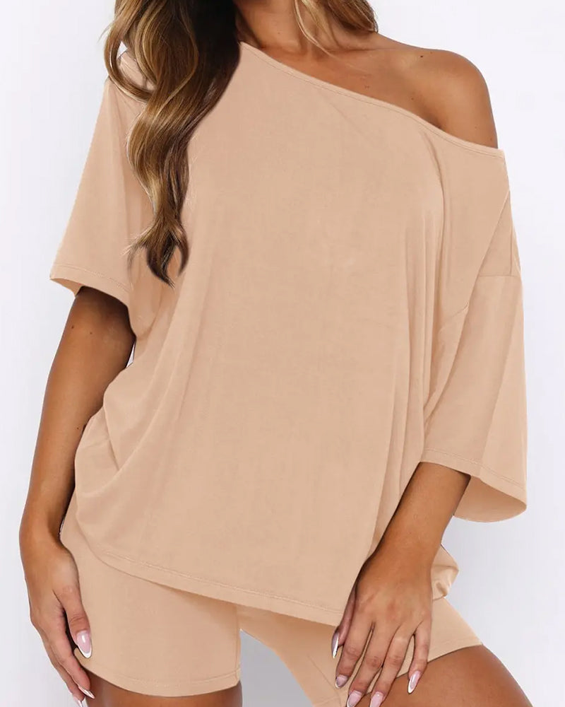 Textured Solid Two-Piece Set
