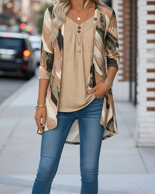 Patchwork Printed Two-Piece Top