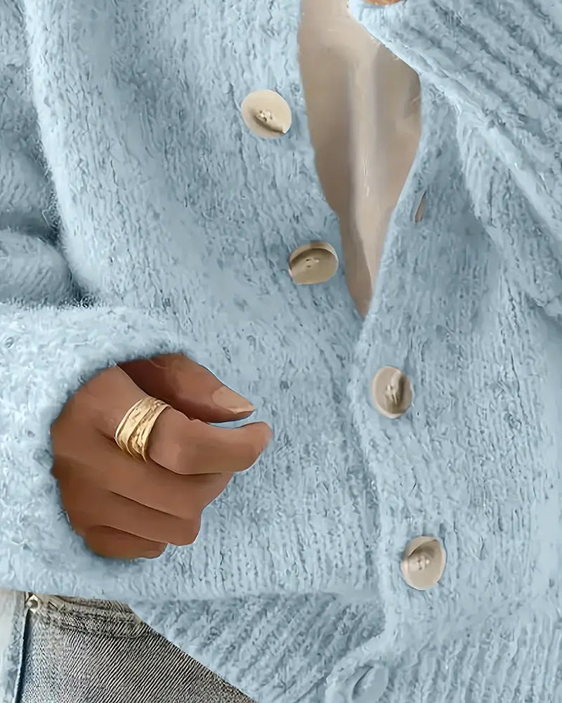 Comfortable Solid Color Cardigan Sweater